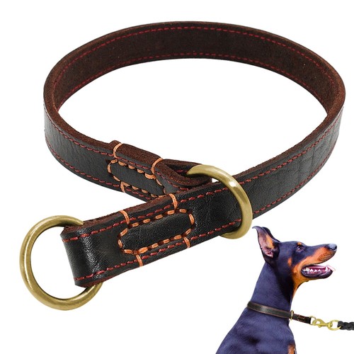 Genuine leather dog collar - leather,