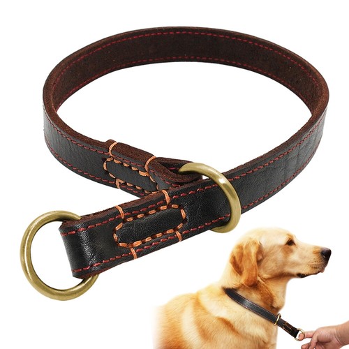 Genuine leather slip choke dog - leather,