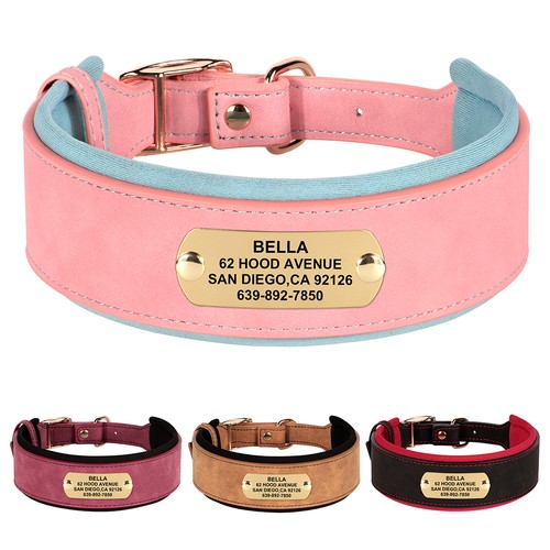 Wide leather personalized dog - leather,
