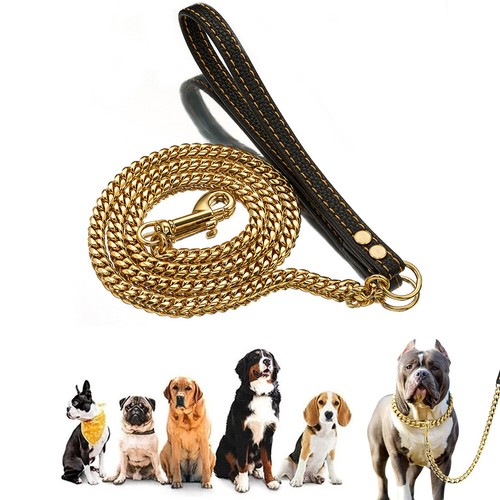 100cm gold dog leash chain - 60/100cm,